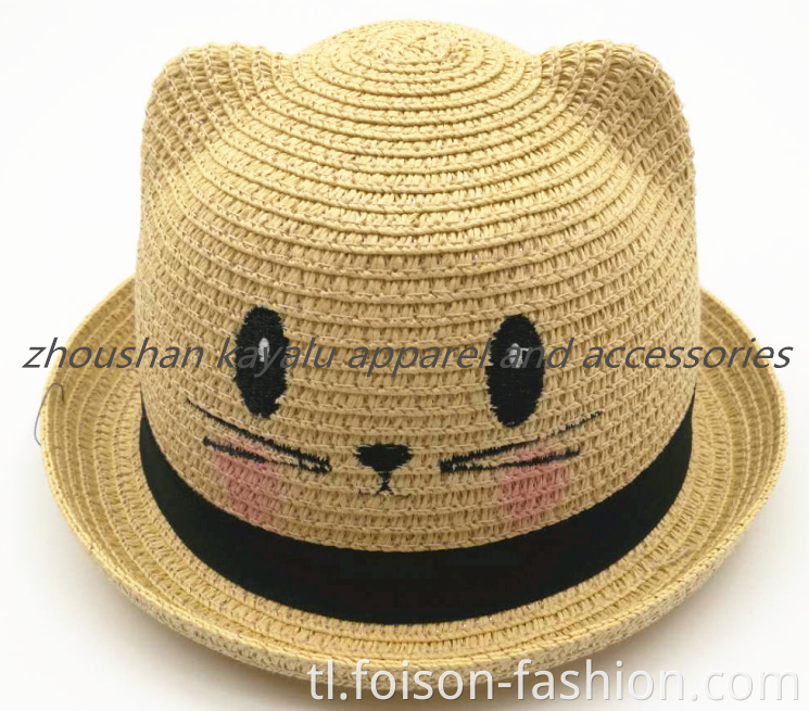 Hot Sell Kids New Animal With A Straw Hat Beach Hat1